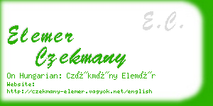 elemer czekmany business card